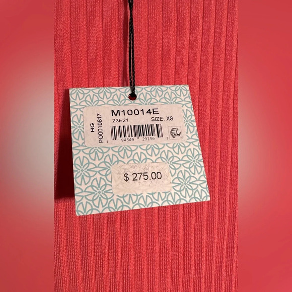 NWT Ming Wang Pleated Knit Dress in Sunkissed Coral Size XS - Picture 9 of 15